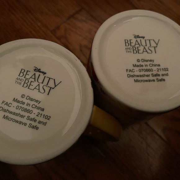 Disney Beauty And The Beast Heart Ceramic Coffee Mug Set Floral Coffee Cups NEW - Picture 7 of 8